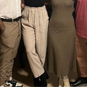 H&M Cream Ankle-Length Pants